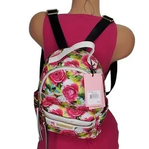 JUICY COUTURE Rosie Mini Backpack NWT Cabbage Roses White Juicy Couture Rosie Mini Backpack White Multi Rose  main image 3